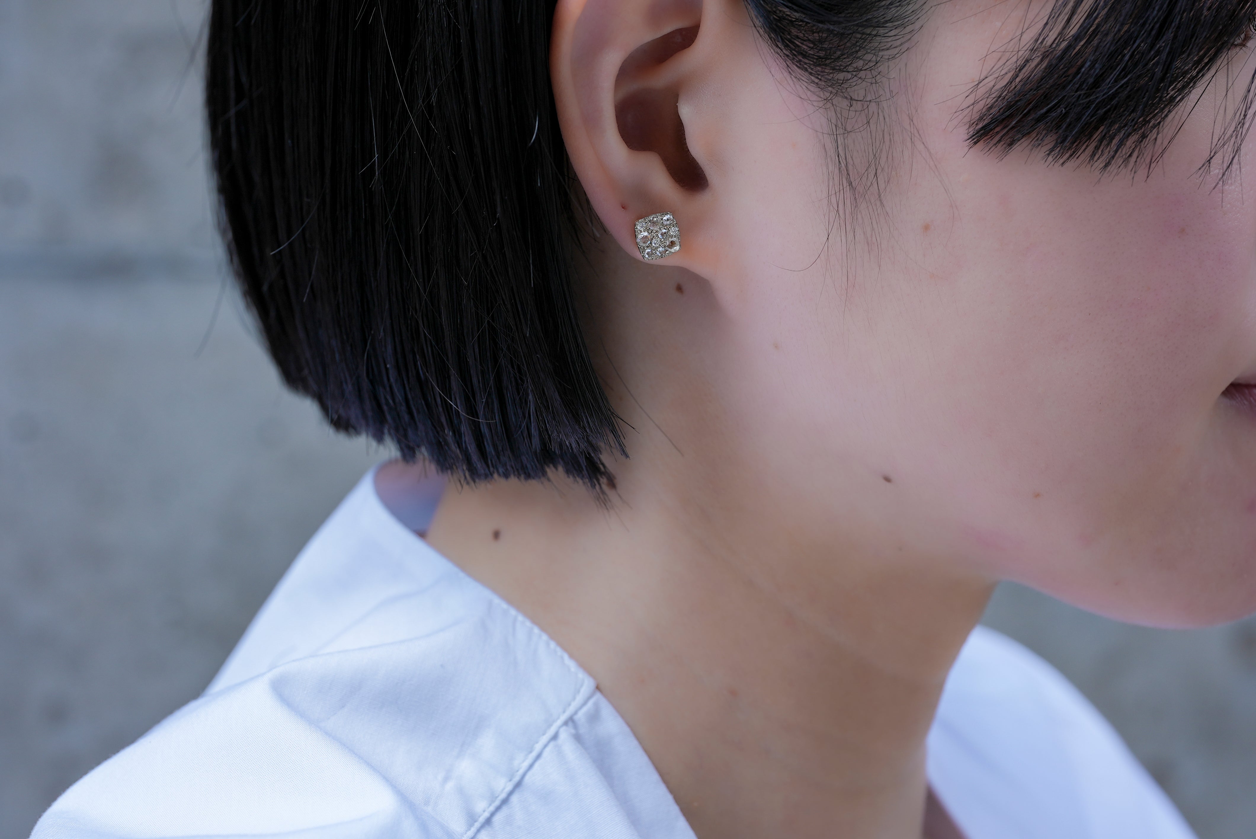 【受注生産】Rosecut Pave Pierced earrings