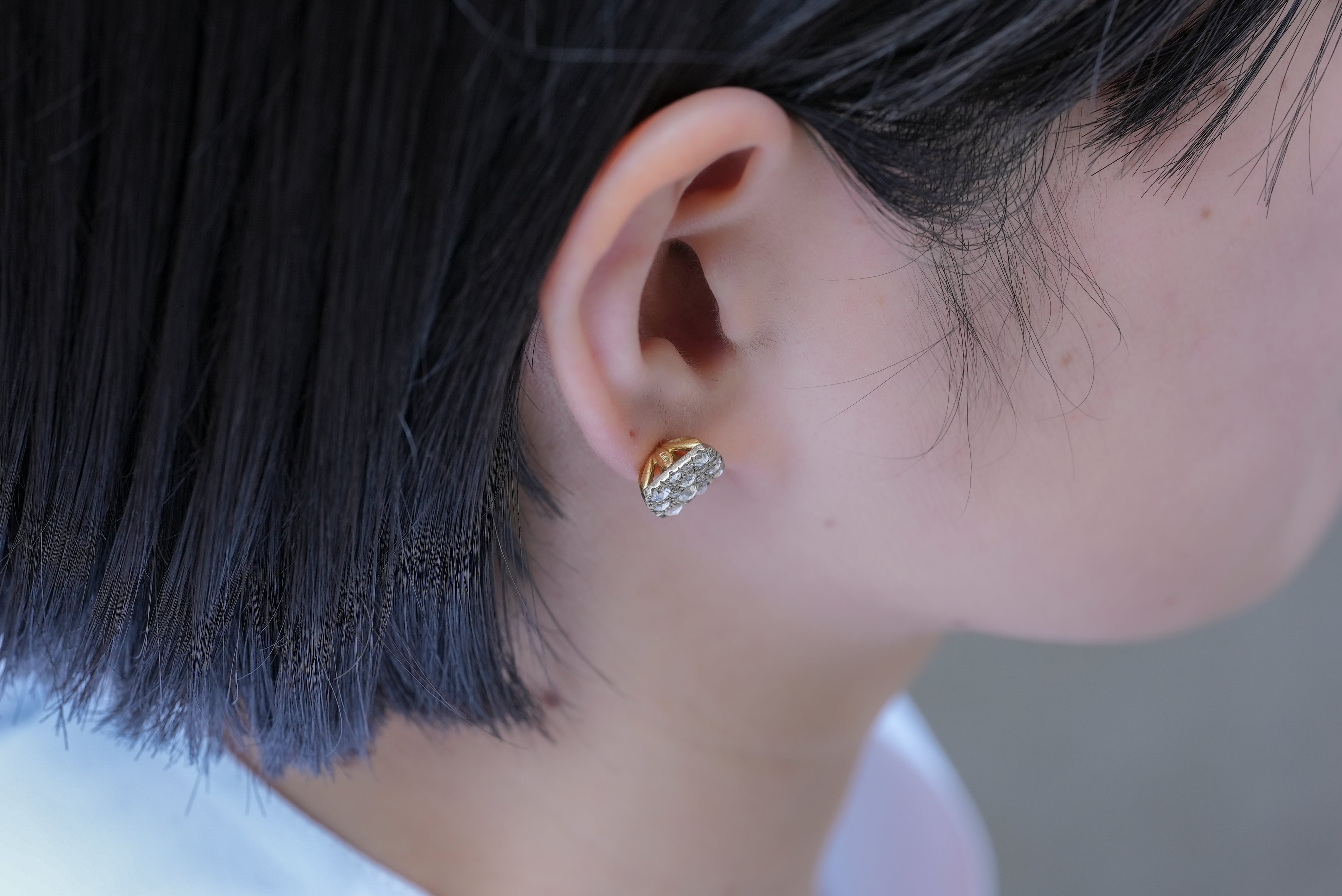 【受注生産】Rosecut Pave Pierced earrings